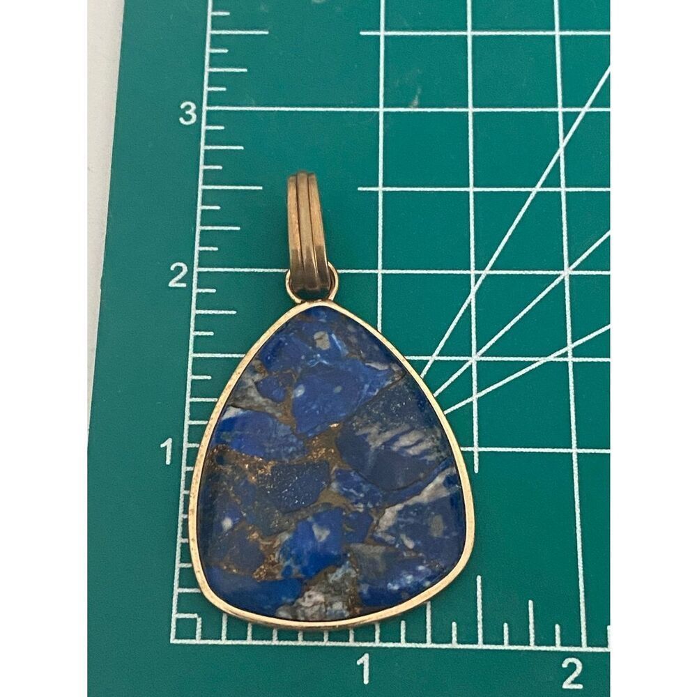 Studio Barse Bronze & Lapis Lazuli Teardrop Pendant - Picture 4 of 4